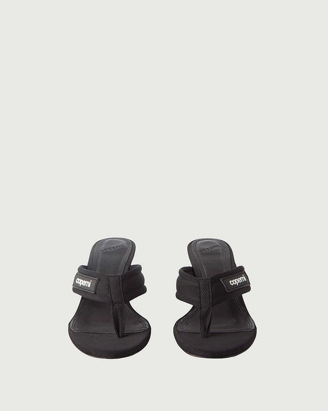 BRANDED THONG SANDAL - BLACK