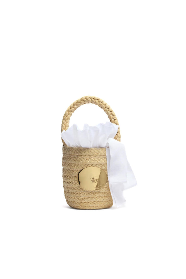RAFFIA ICONIC BUCKET BAG - WHITE AC0610140 -001W WHITE PATOU 