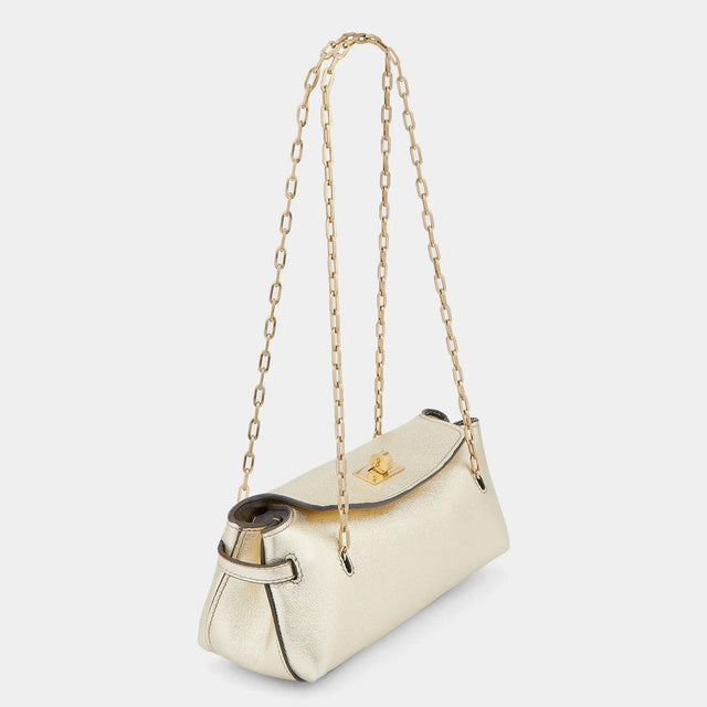 MINI WAVERLEY BAG - LIGHT GOLD METALLIC NAPPA 192057 Metallic Nappa ANYA HINDMARCH 
