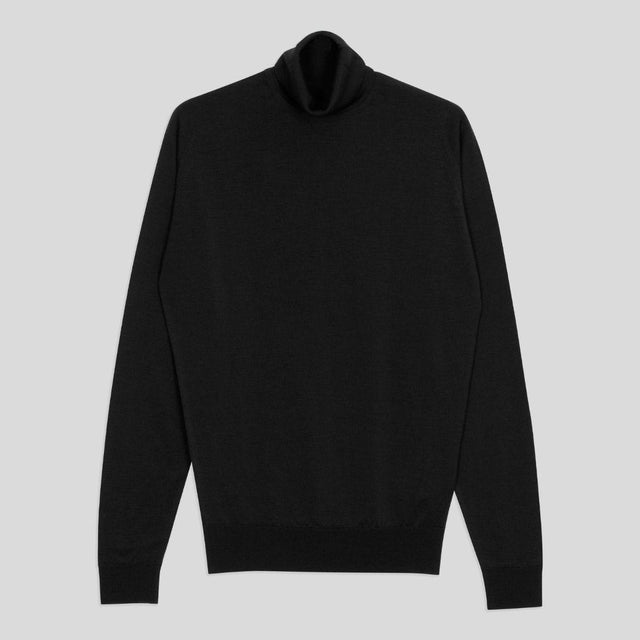 John Smedley CHERWELL PULLOVER ROLL NECK LSBLACK