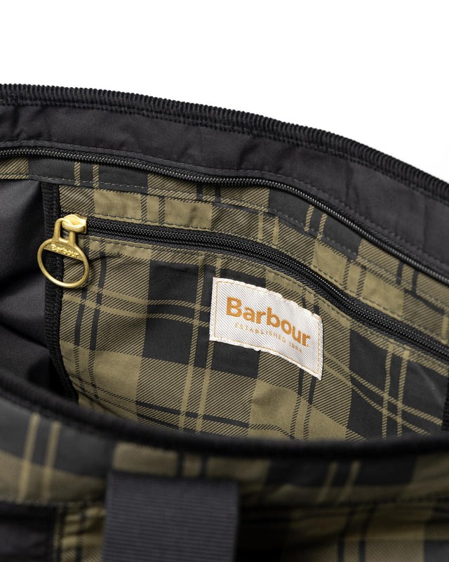 MYA PATCHWORK TOTE BAG - BLACK/ OLIVE CHECK LBA0484BK11 -BLACK/OLIVE CHECK BARBOUR 