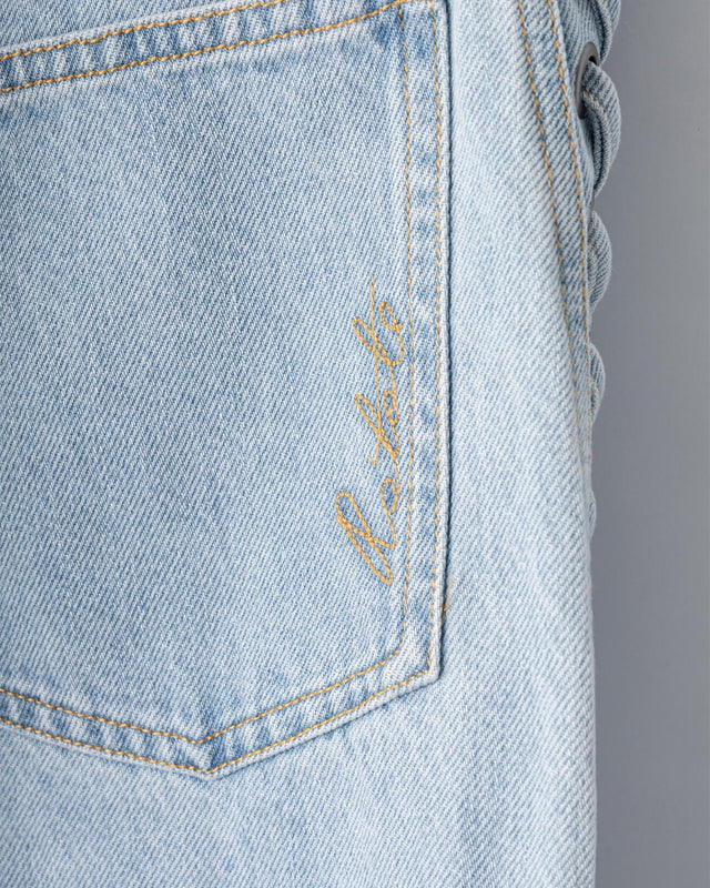LACED STRAIGHT LEG JEANS - LIGHT BLUE DENIM 1141831468 -1468 LIGHT BLUE DENIM ROTATE 