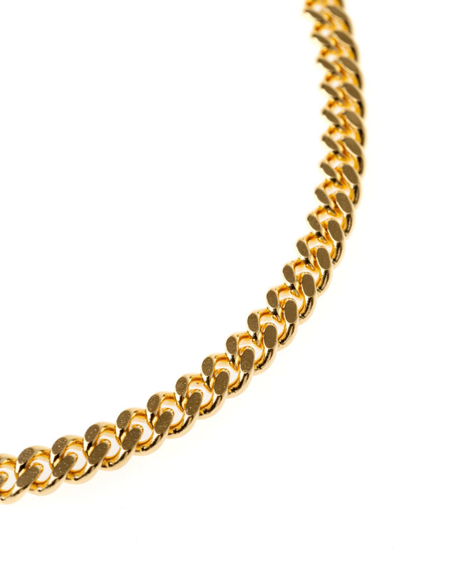 CURB BRACELET M - GOLD 100258 -GOLD TOM WOOD 