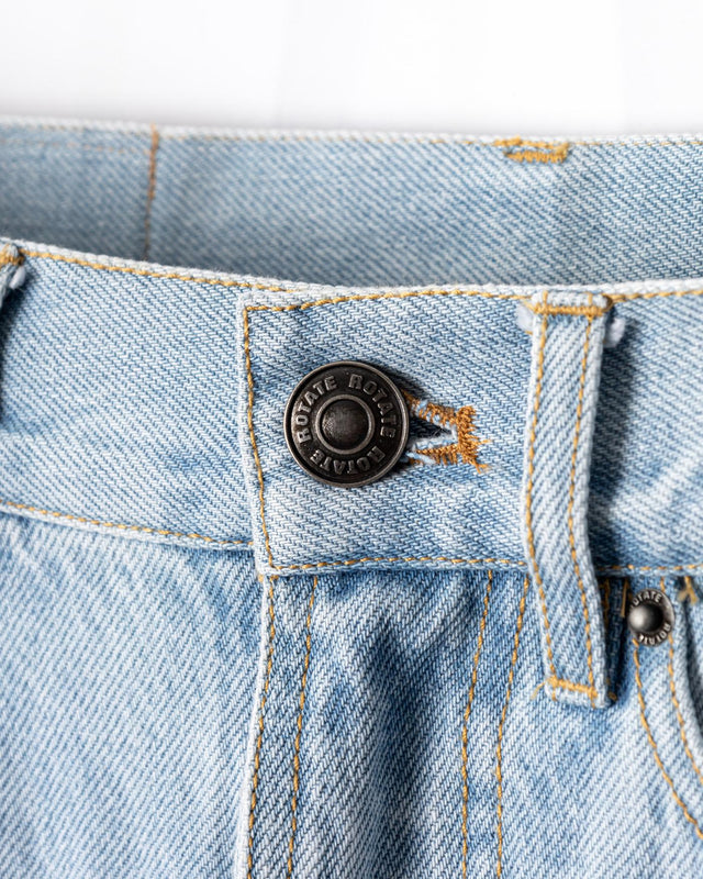 LACED STRAIGHT LEG JEANS - LIGHT BLUE DENIM 1141831468 -1468 LIGHT BLUE DENIM ROTATE 