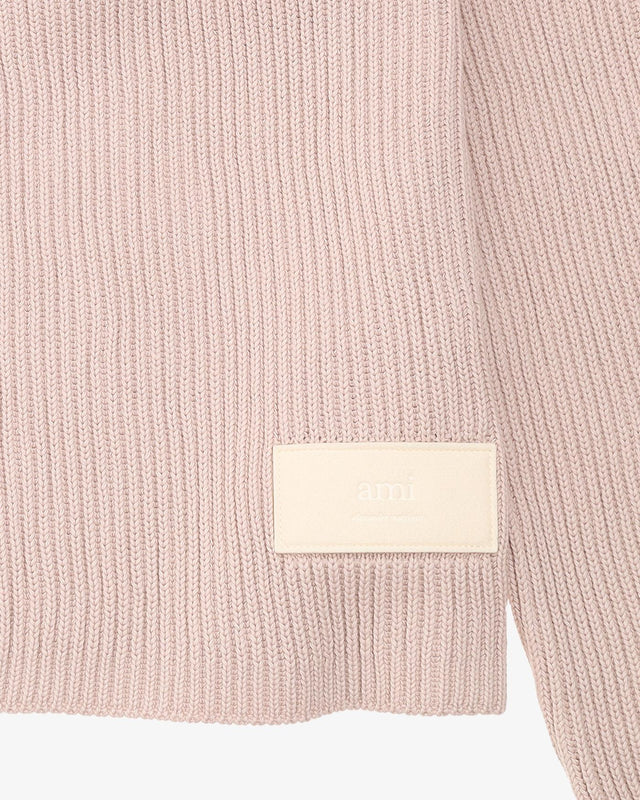 CREWNECK WITH LABEL - POWDER PINK HKS024.KN0031 679 AMI PARIS 