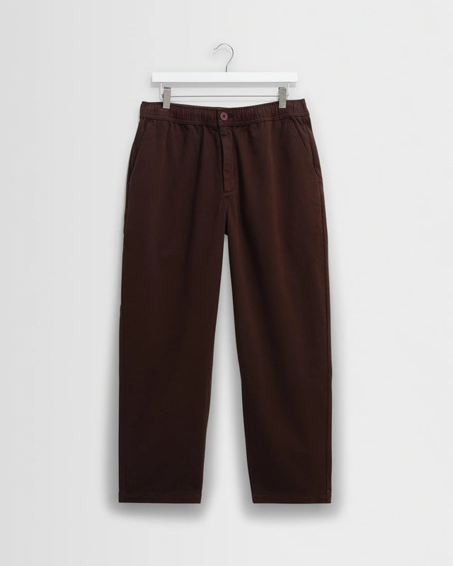 KURT TROUSER L30 ORGANIC CTTN TWILL - DARK BROWN