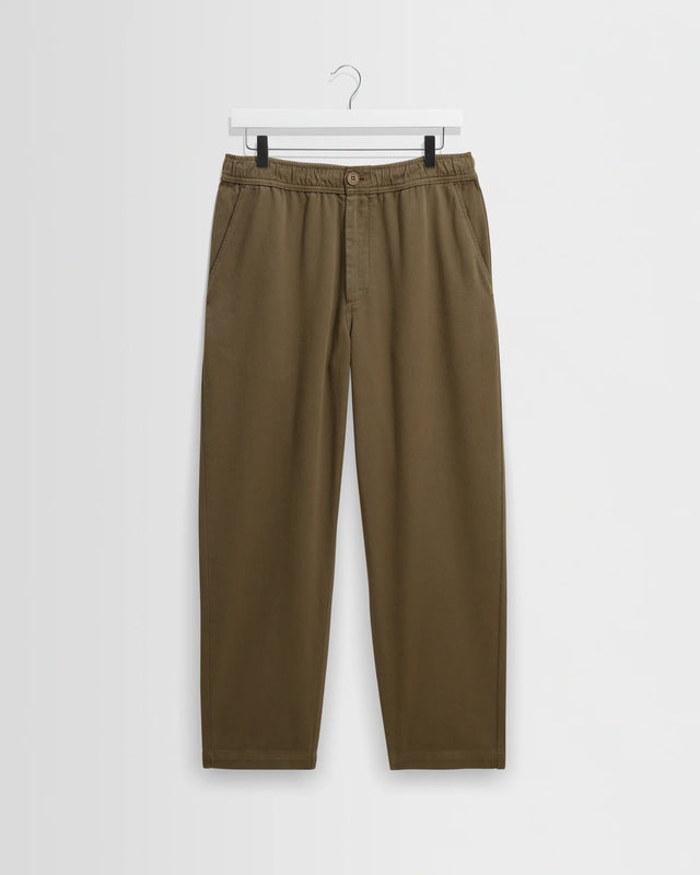 KURT TROUSER L30 ORGANIC CTTN TWILL - DARK KHAKI